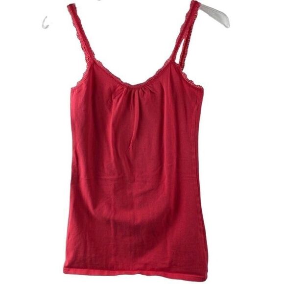 Bright Pink BKE Cami with Lace - Picture 1 of 4